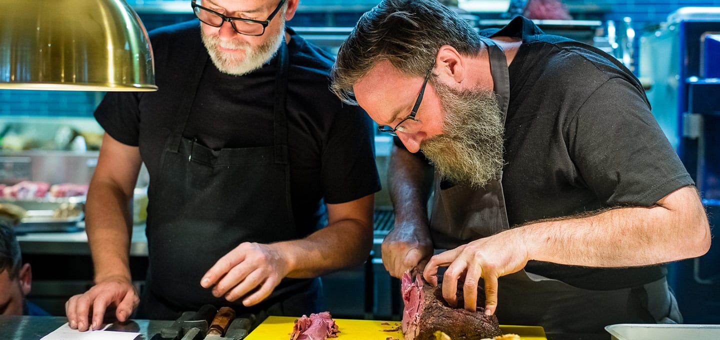 Head Chef Pete Denhart (left) and Junior Sous Chef Keith Burrowes (right) - Goatober-Event- Goatober London