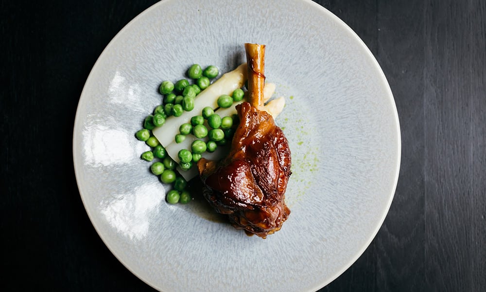 Goat Shank and Peas Dish